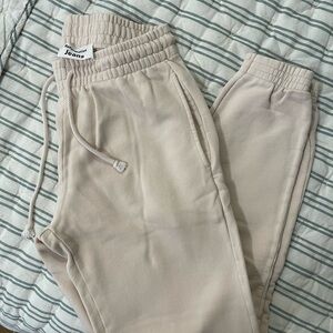 Reformation Cream Jogging Pants